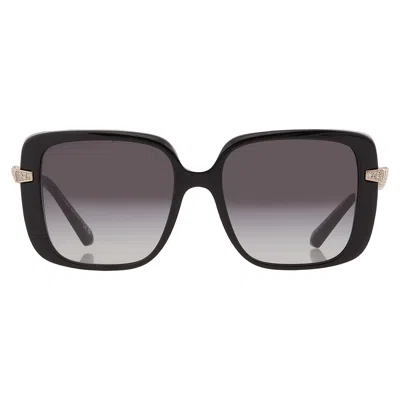 Bvlgari Grey Gradient Square Ladies Sunglasses Bv8237b 501/8g 55 In Black / Grey