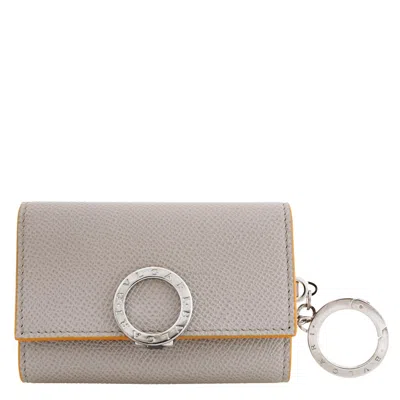 Bvlgari Grey Leather Clip Keyholder