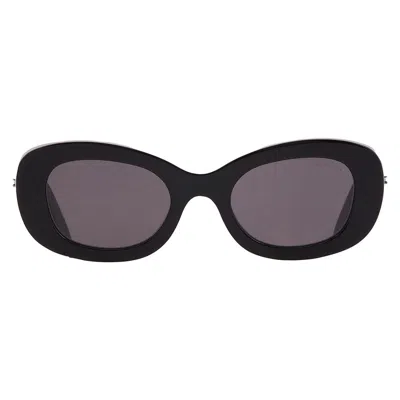 Bvlgari Grey Oval Ladies Sunglasses Bv40039i 01a 50 In Black