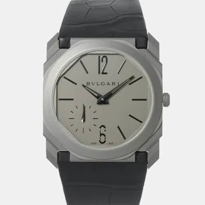 Pre-owned Bvlgari Grey Titanium Octo Finissimo Bgo40txt Automatic Men's Wristwatch 40 Mm