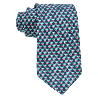 Bvlgari Hats & Spades Pictorial Silk Tie In Blue