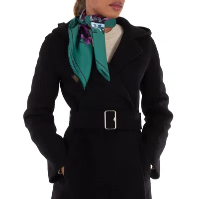 Bvlgari Heritage Print Silk Twill Scarf In Green