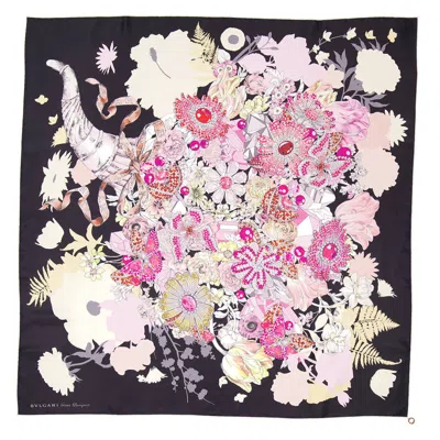 Bvlgari Heritage Silk Twill Scarf In Black