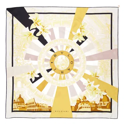 Bvlgari Heritage Silk Twill Square Scarf In Gold