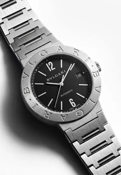 Bvlgari Iconic  38mm Stainless Steel Watch In Black