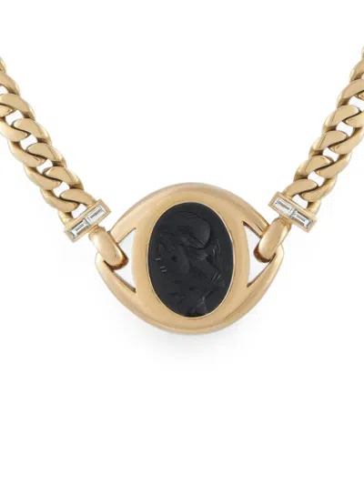 Pre-owned Bvlgari Intaglio Diamond Necklace In Gold