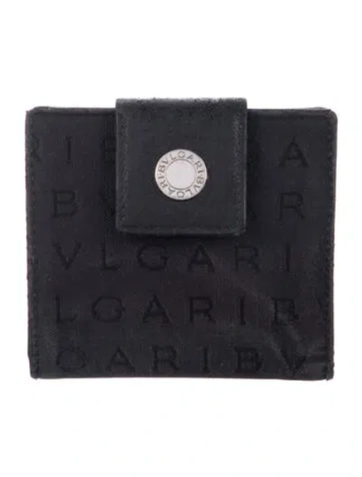 Pre-owned Bvlgari Jacquard Graphic Print Bifold Wallet In Black