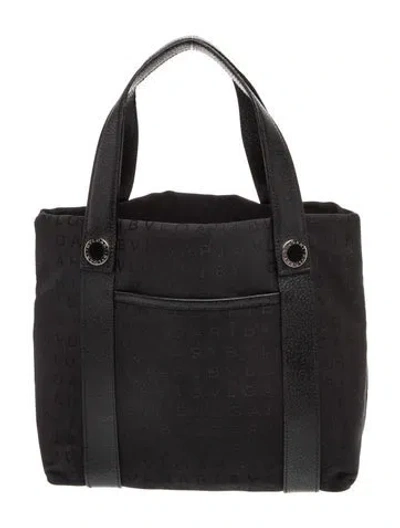 Pre-owned Bvlgari Jacquard Top Handle Bag Vintage In Black
