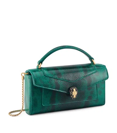 Bvlgari Karung Leather Serpenti Forever Phone Case In Green