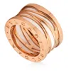 Bvlgari Ladies 18k Rose Gold B.zero1 White Ceramic Ring