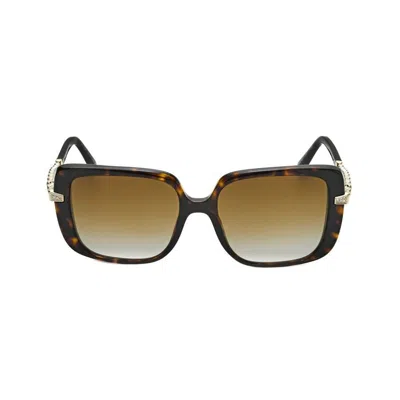 Bvlgari Ladies Black Rectangular Sunglasses 0bv8237b-5500e2-1 In Brown