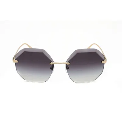 Bvlgari Ladies Gold Tone Geometric Sunglasses 0bv6187k-278/2a-2 In Gray