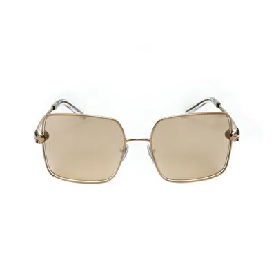 Bvlgari Ladies Rose Gold Tone Rectangular Sunglasses 0bv6180kb-20140w In Brown