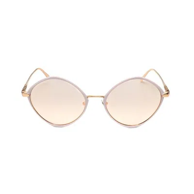 Bvlgari Ladies Silver Tone Irregular Sunglasses 0bv6186k-20148g-3 In Gold