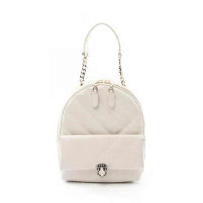 Pre-owned Bvlgari Leather Backpack () In White