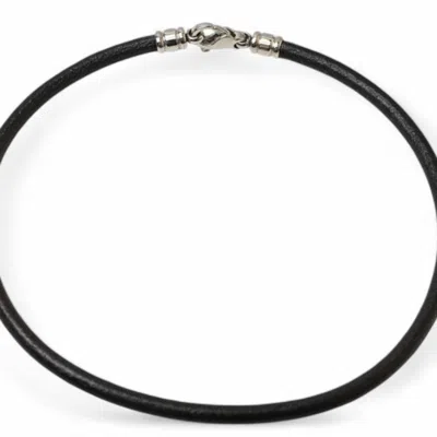 Pre-owned Bvlgari Leather Bangle () In Black