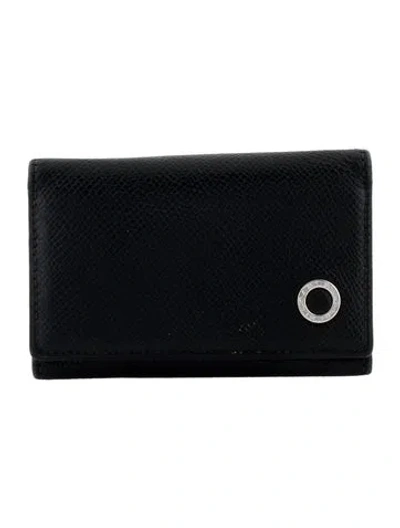 Pre-owned Bvlgari Leather Bifold Wallet In Black