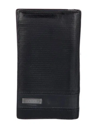 Pre-owned Bvlgari Leather Bifold Wallet In Black