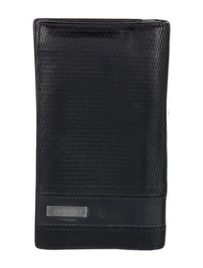 Pre-owned Bvlgari Leather Bifold Wallet In Black