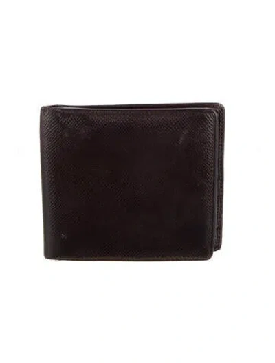 Pre-owned Bvlgari Leather Bifold Wallet In Brown