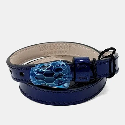 Pre-owned Bvlgari Leather Blue Bracelet