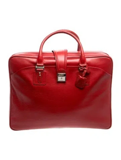 Pre-owned Bvlgari Leather Briefcase In Red