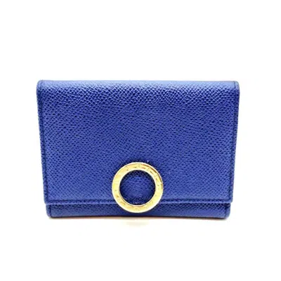 Pre-owned Bvlgari Leather Business Card Case () In Blue