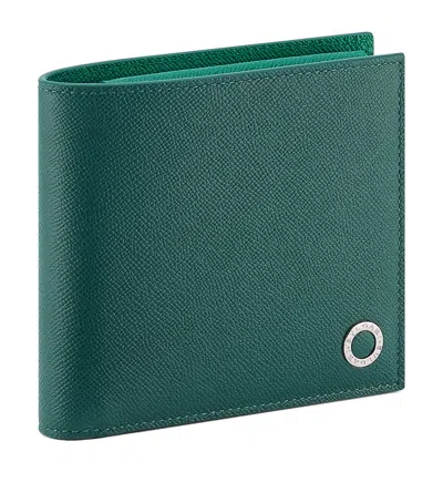 Bvlgari Leather   Man Compact Wallet In Green