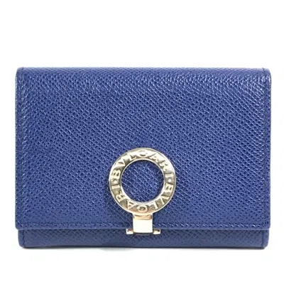 Pre-owned Bvlgari Leather Card Case () In Blue