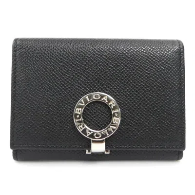 Pre-owned Bvlgari Leather Card Case () In Black