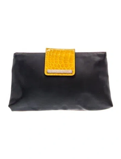 Pre-owned Bvlgari Leather Clutch In Blue