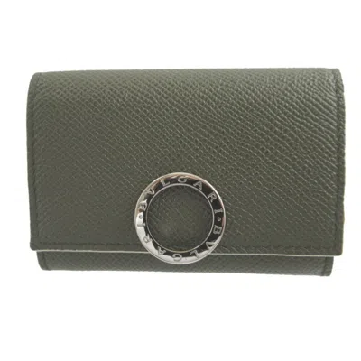 Pre-owned Bvlgari Leather Coin Purse/coin Case () In Green