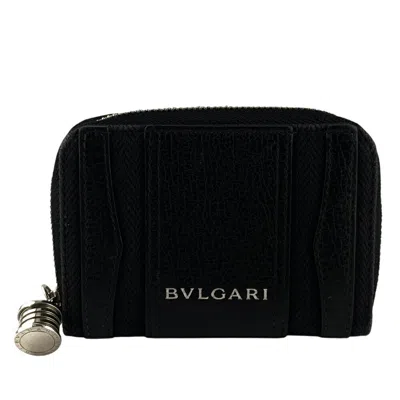 Pre-owned Bvlgari Leather Coin Purse/coin Case () In Black