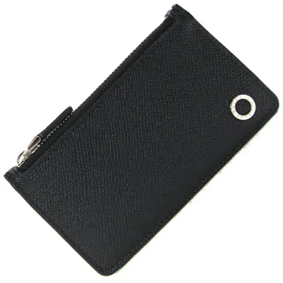 Pre-owned Bvlgari Leather Coin Purse/coin Case () In Black