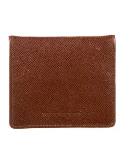 Pre-owned Bvlgari Leather Compact Wallet In Brown