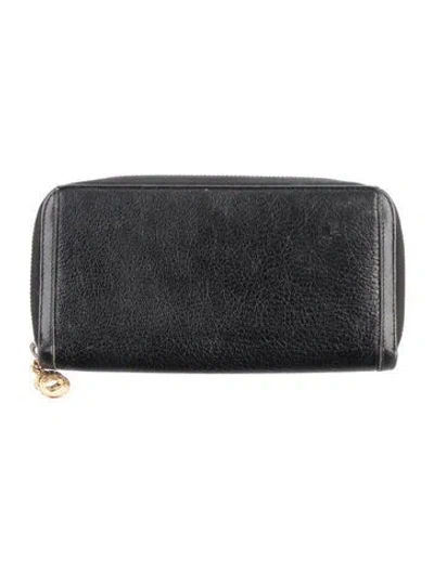 Pre-owned Bvlgari Leather Continental Wallet In Black