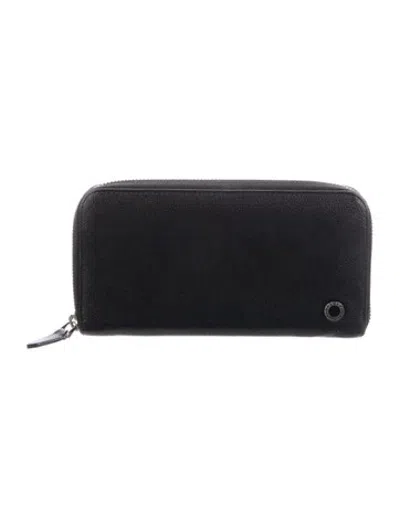 Pre-owned Bvlgari Leather Continental Wallet In Black