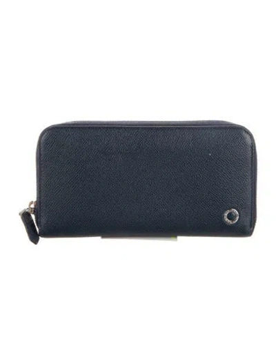 Pre-owned Bvlgari Leather Continental Wallet In Blue