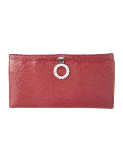 Pre-owned Bvlgari Leather Continental Wallet In Burgundy