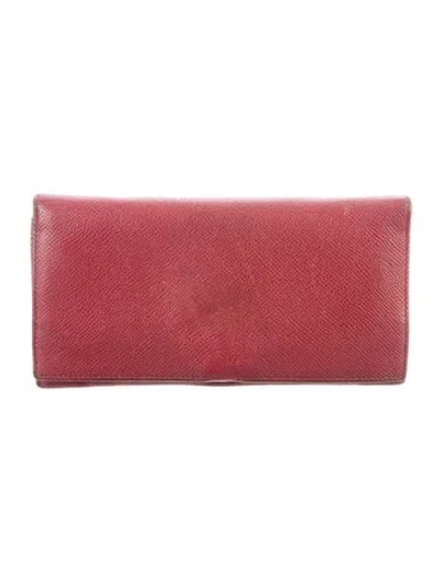 Pre-owned Bvlgari Leather Continental Wallet In Burgundy