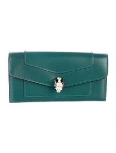 Pre-owned Bvlgari Leather Continental Wallet In Multi