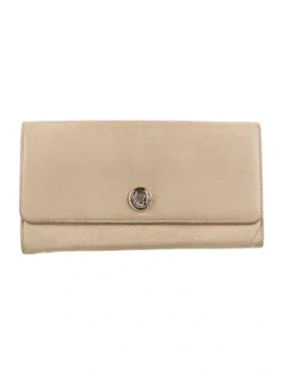 Pre-owned Bvlgari Leather Continental Wallet In Neutral