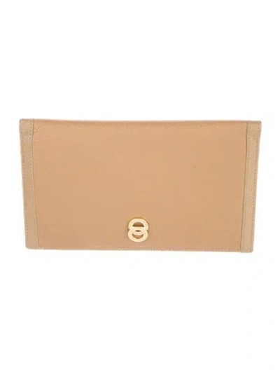 Pre-owned Bvlgari Leather Continental Wallet In Neutrals