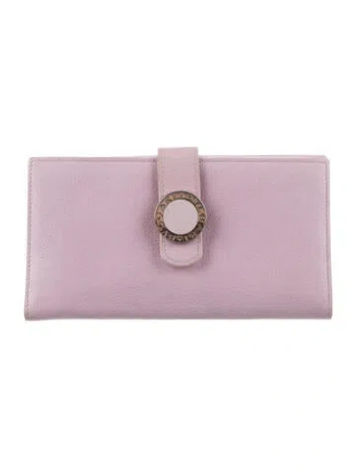 Pre-owned Bvlgari Leather Continental Wallet In Pink
