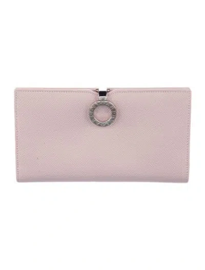 Pre-owned Bvlgari Leather Continental Wallet In Pink