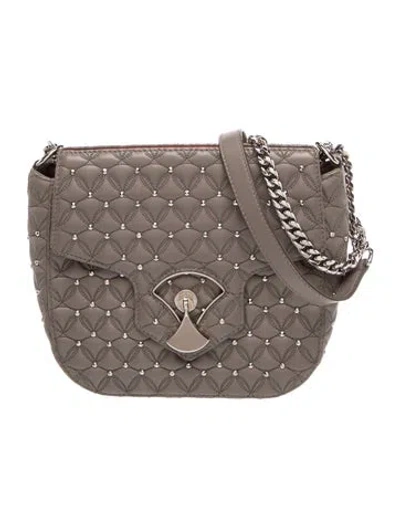 Pre-owned Bvlgari Leather Diva's Dream W/ Tags In Grey