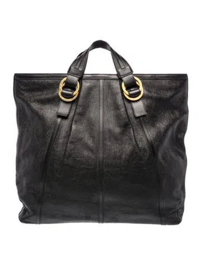 Pre-owned Bvlgari Leather Doppio Tondo In Black