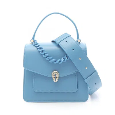 Pre-owned Bvlgari Leather Handbag () In Blue