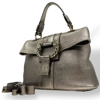 Pre-owned Bvlgari Leather Handbag Shoulder Bag () In Silver