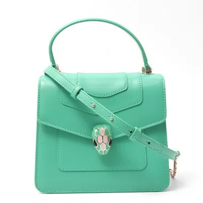 Pre-owned Bvlgari Leather Handbag Shoulder Bag () In Green